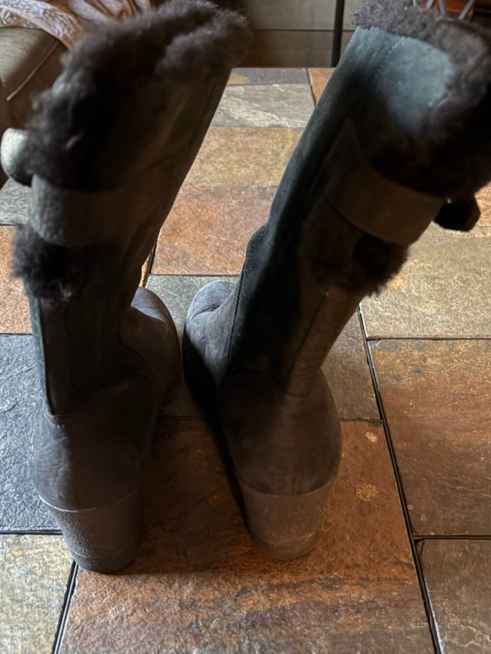 Black UGG Edelina waterproof wedge boots, 9 - Picture 10 of 14